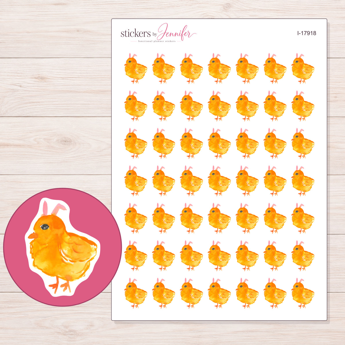I-17918 planner sticker sheet with enlarged sticker detail