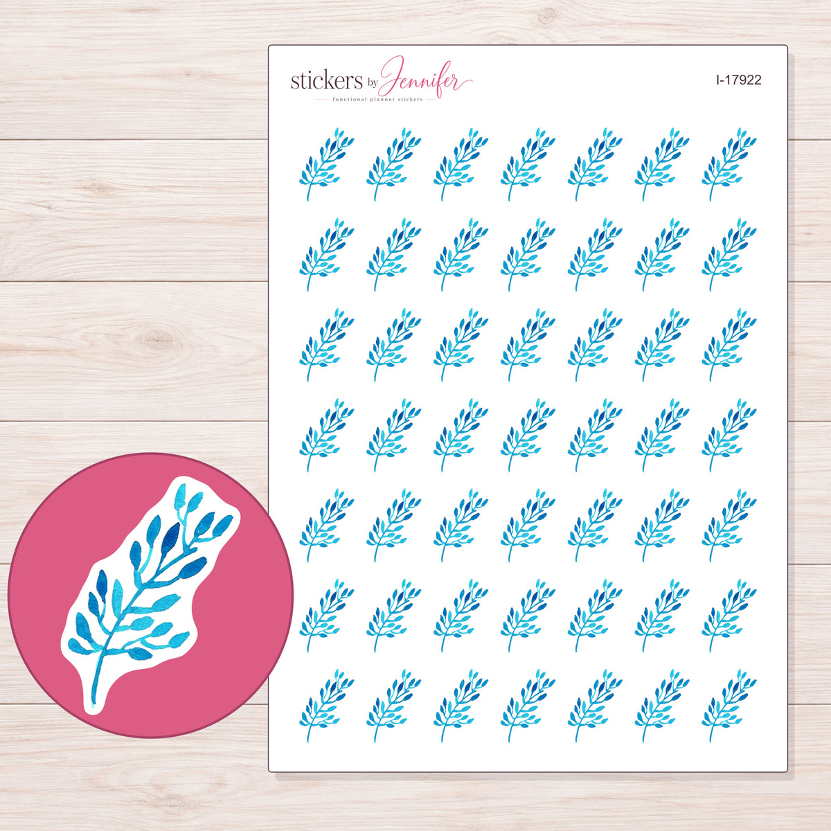 I-17922 planner sticker sheet with enlarged sticker detail