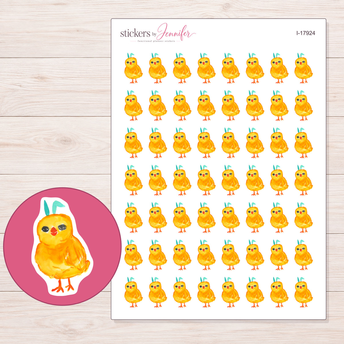 I-17924 planner sticker sheet with enlarged sticker detail