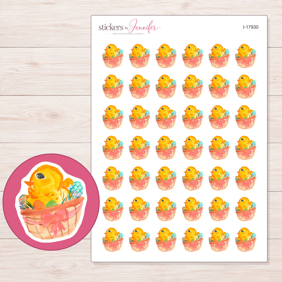 I-17930 planner sticker sheet with enlarged sticker detail