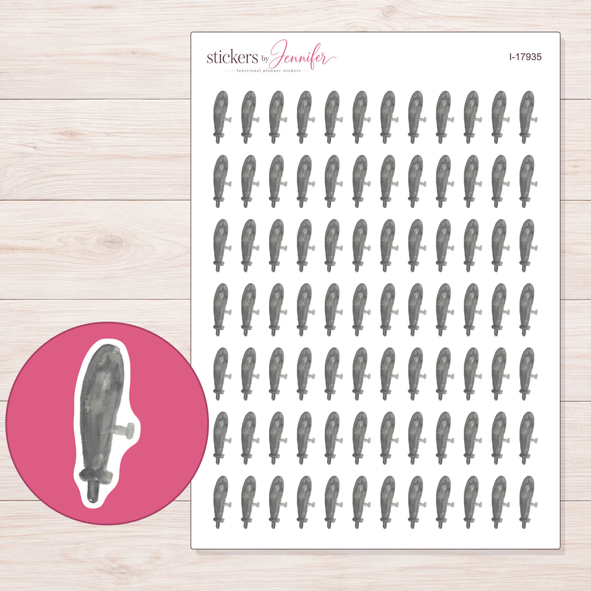 I-17935 planner sticker sheet with enlarged sticker detail