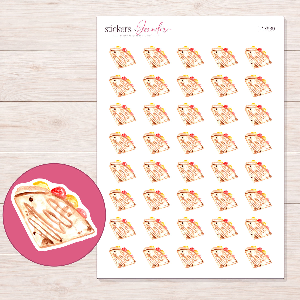 I-17939 planner sticker sheet with enlarged sticker detail