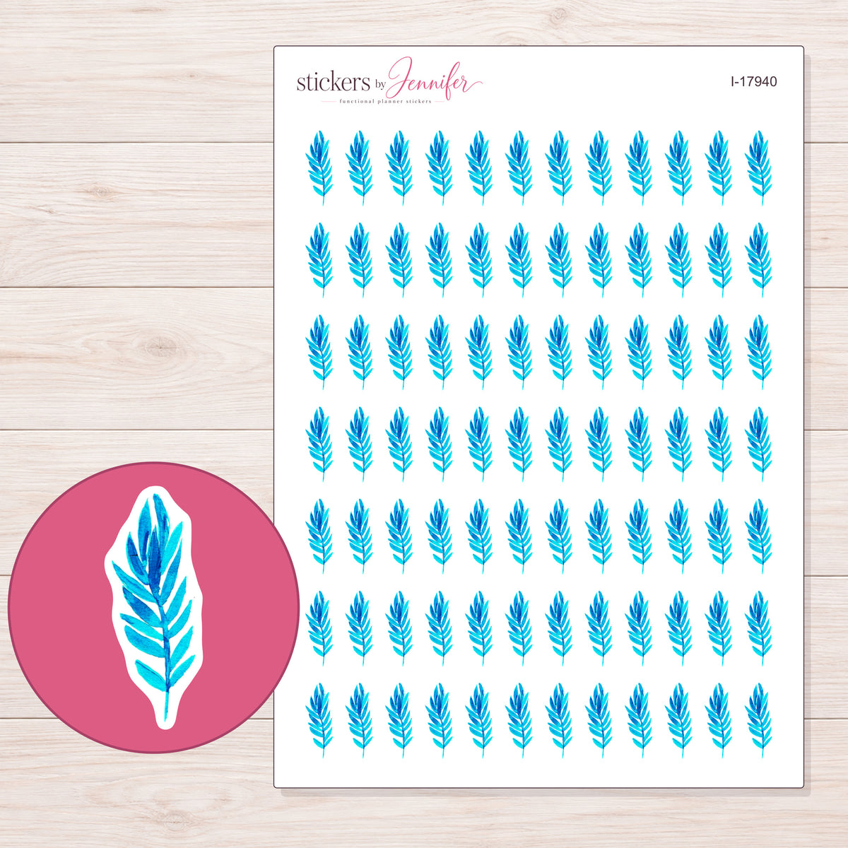 I-17940 planner sticker sheet with enlarged sticker detail