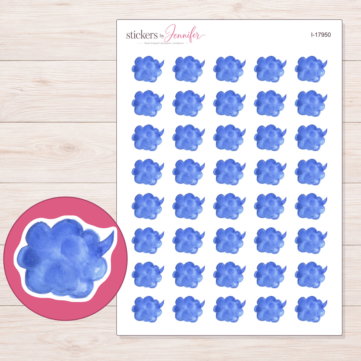 I-17950 planner sticker sheet with enlarged sticker detail
