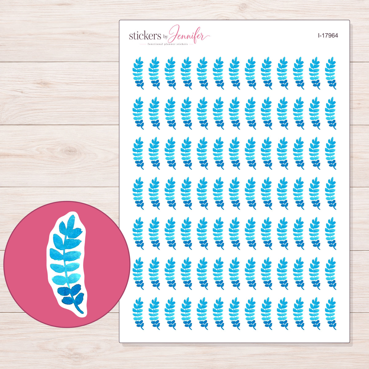 I-17964 planner sticker sheet with enlarged sticker detail