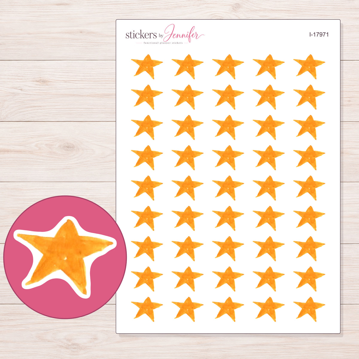 I-17971 planner sticker sheet with enlarged sticker detail