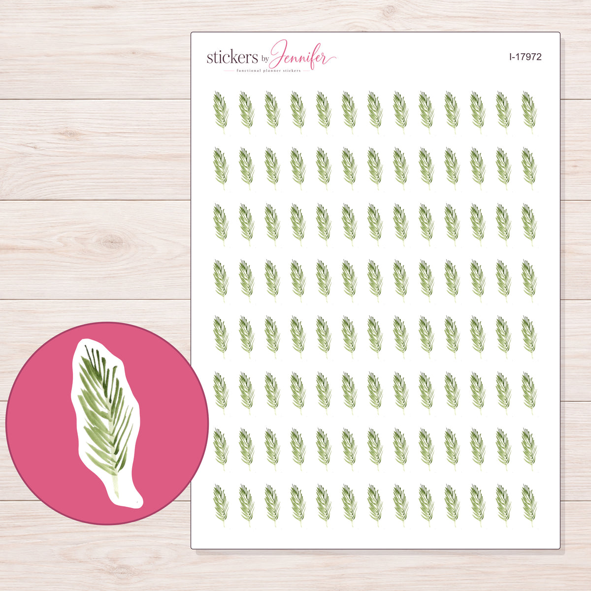 I-17972 planner sticker sheet with enlarged sticker detail