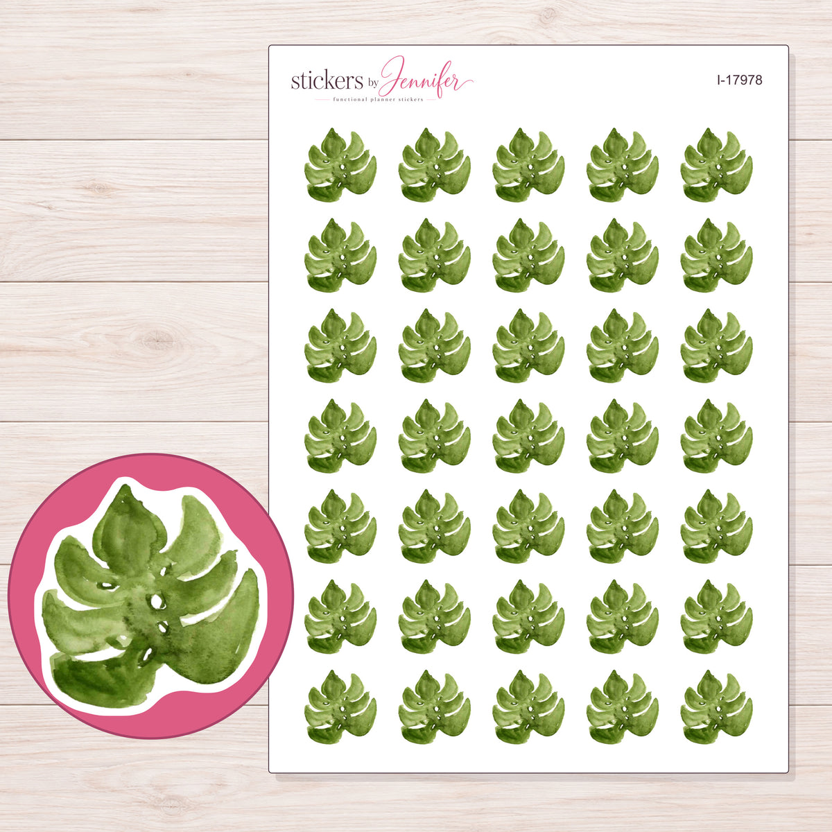 I-17978 planner sticker sheet with enlarged sticker detail