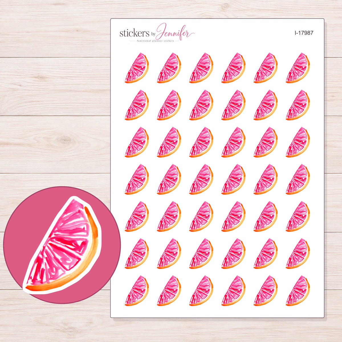 I-17987 planner sticker sheet with enlarged sticker detail