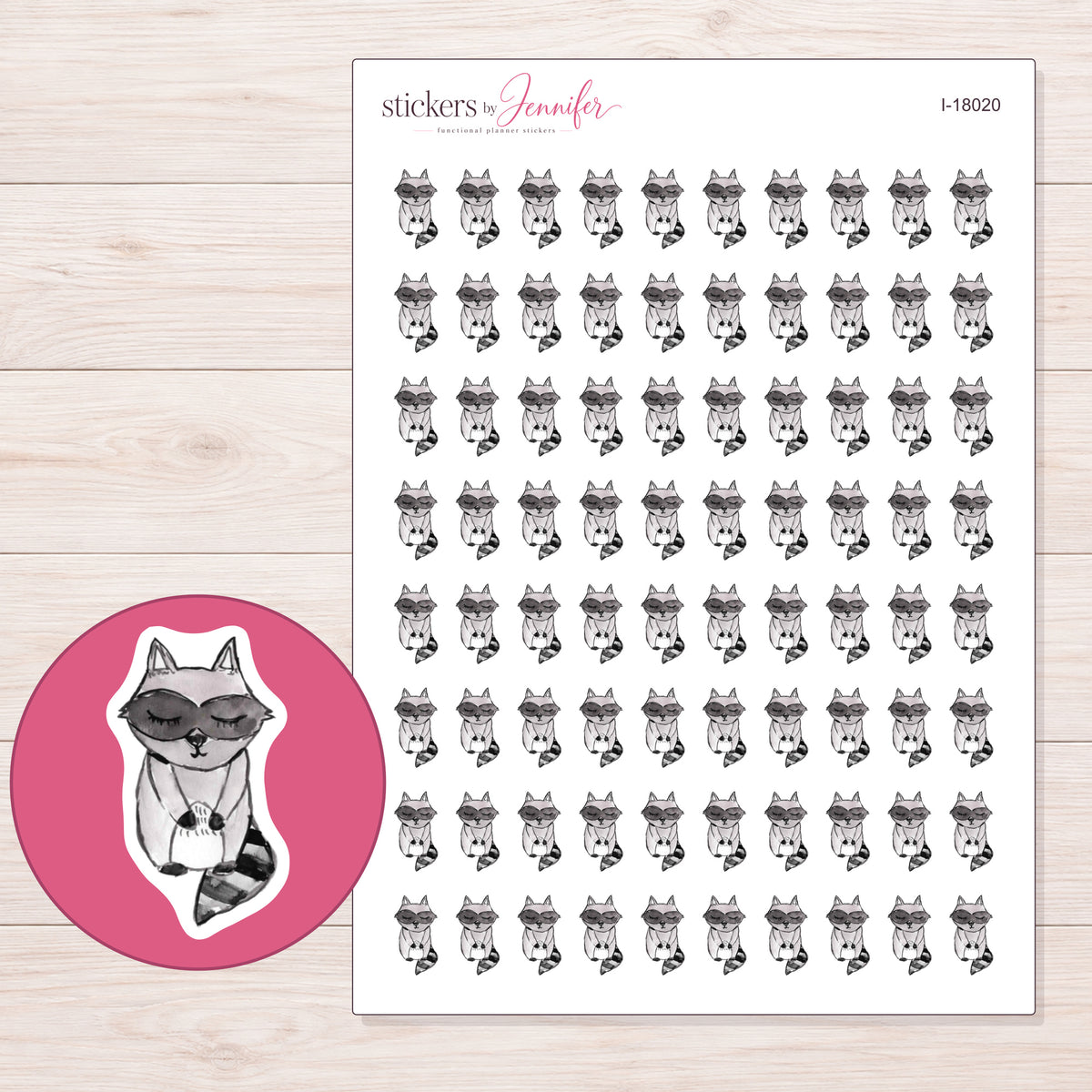 I-18020 planner sticker sheet with enlarged sticker detail