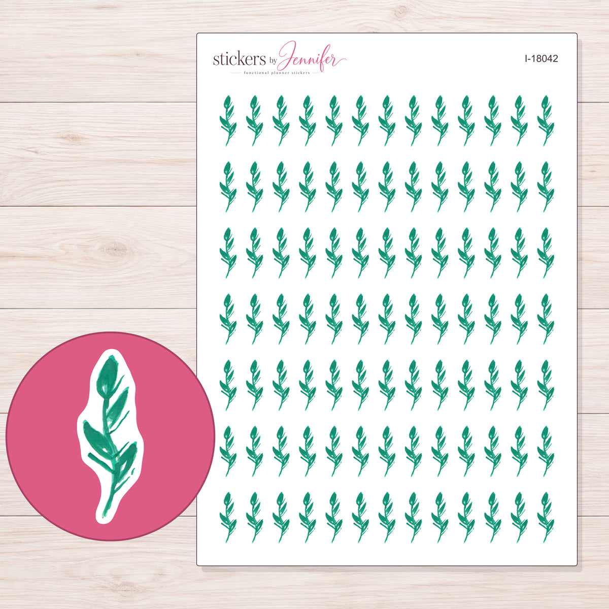 I-18042 planner sticker sheet with enlarged sticker detail