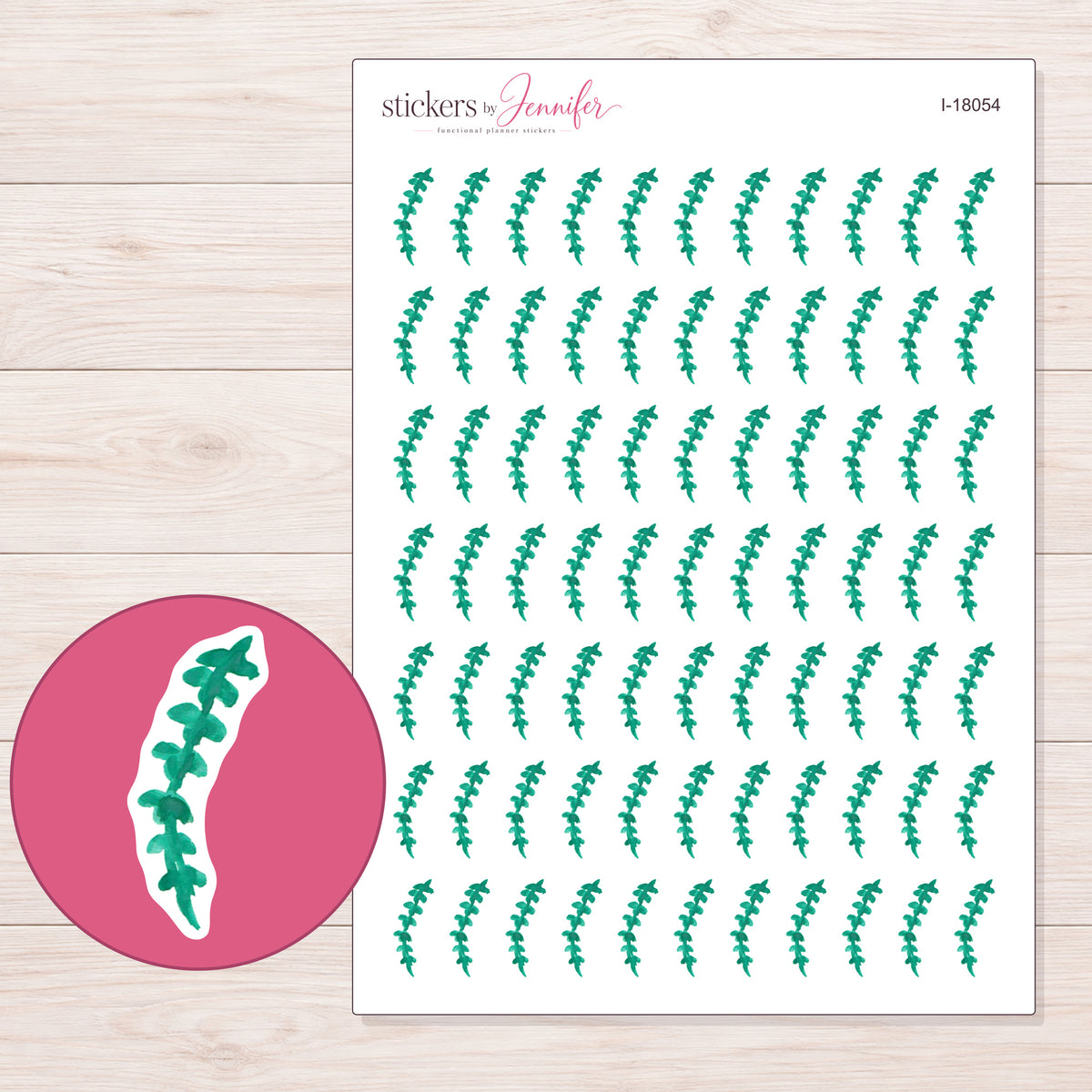 I-18054 planner sticker sheet with enlarged sticker detail