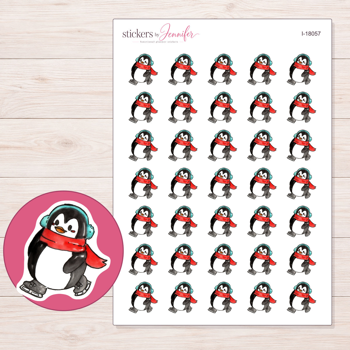 I-18057 planner sticker sheet with enlarged sticker detail