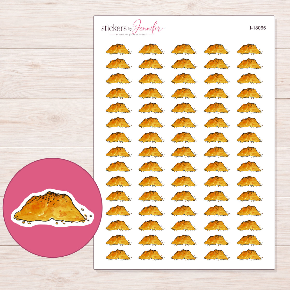I-18065 planner sticker sheet with enlarged sticker detail