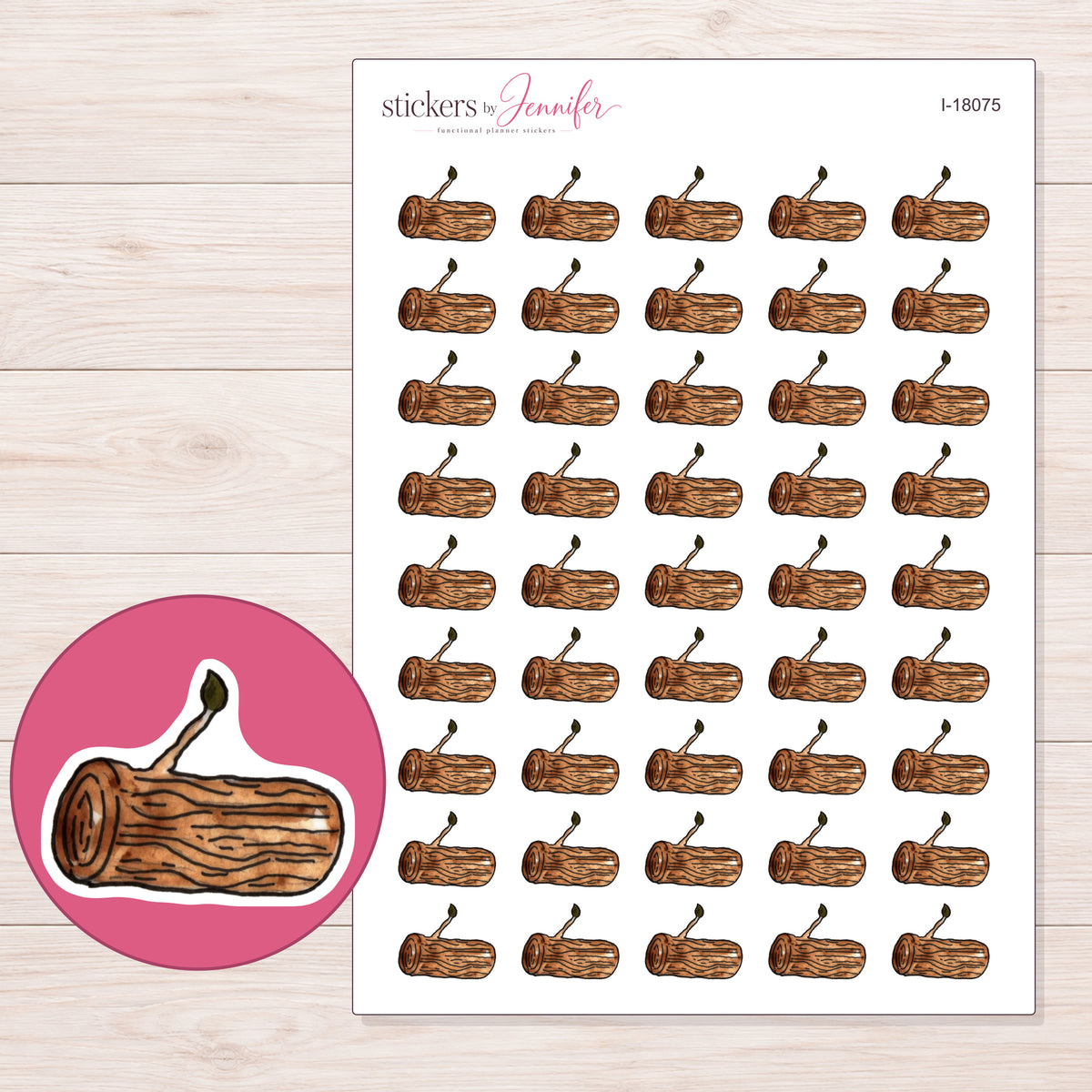 I-18075 planner sticker sheet with enlarged sticker detail