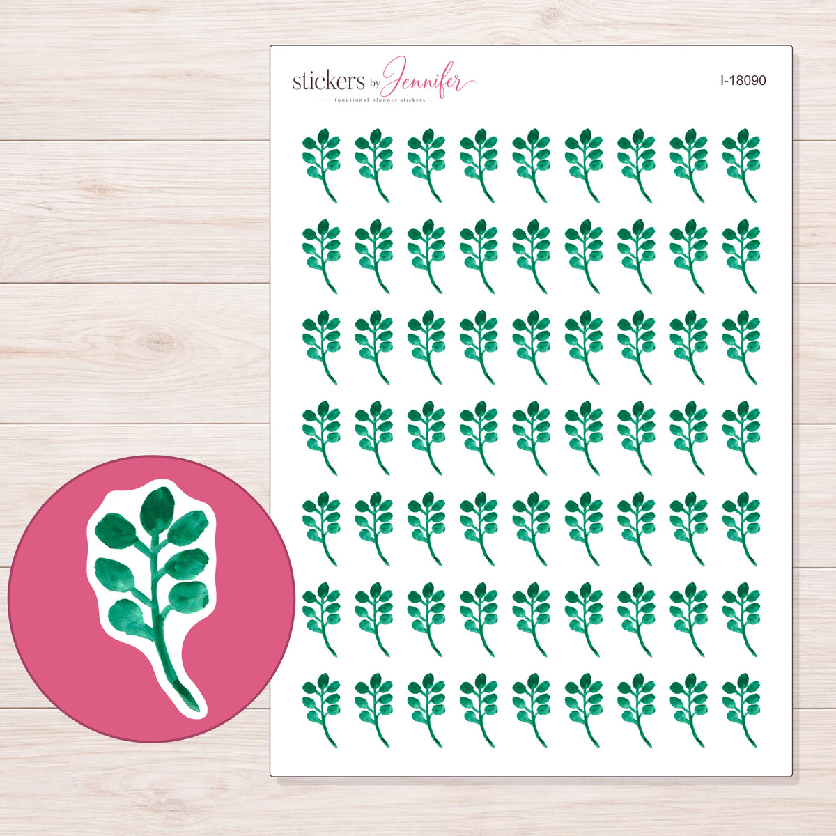 I-18090 planner sticker sheet with enlarged sticker detail