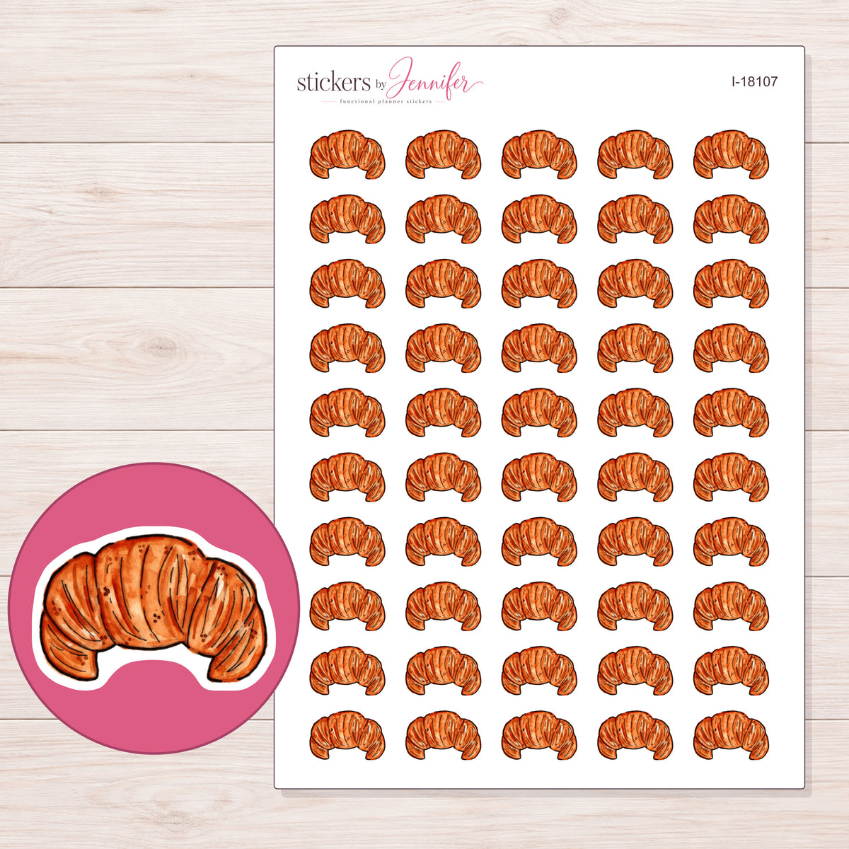 I-18107 planner sticker sheet with enlarged sticker detail