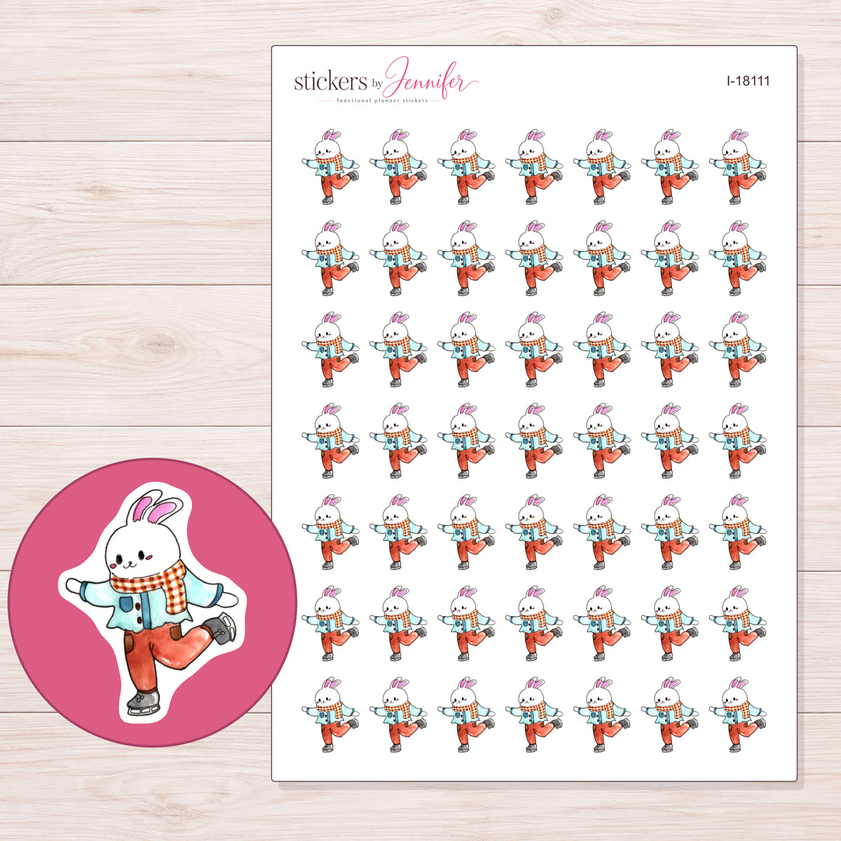 I-18111 planner sticker sheet with enlarged sticker detail
