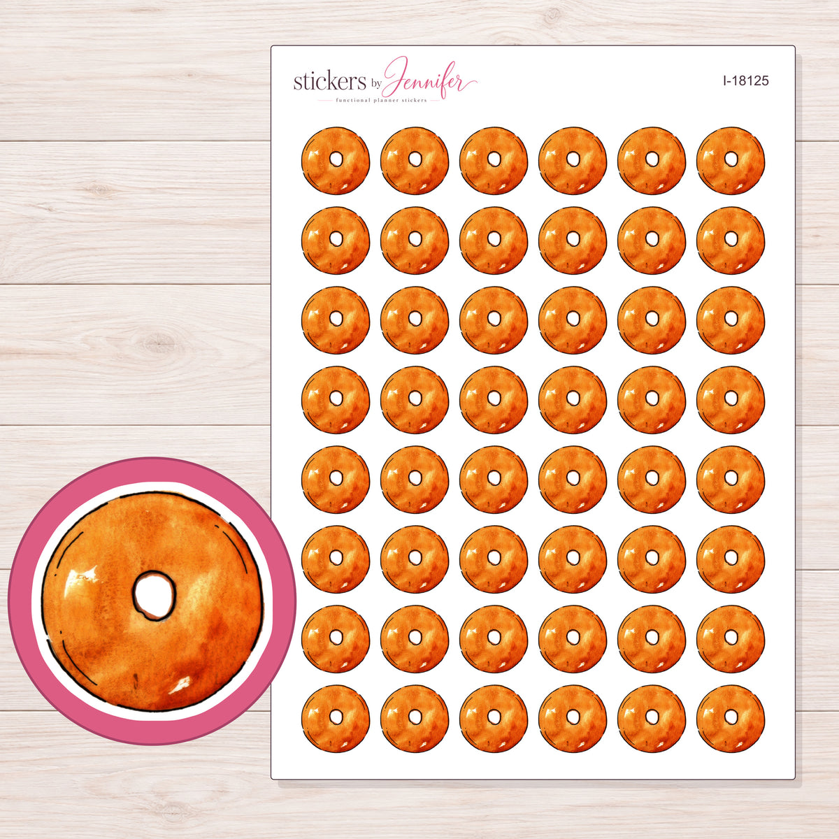 I-18125 planner sticker sheet with enlarged sticker detail