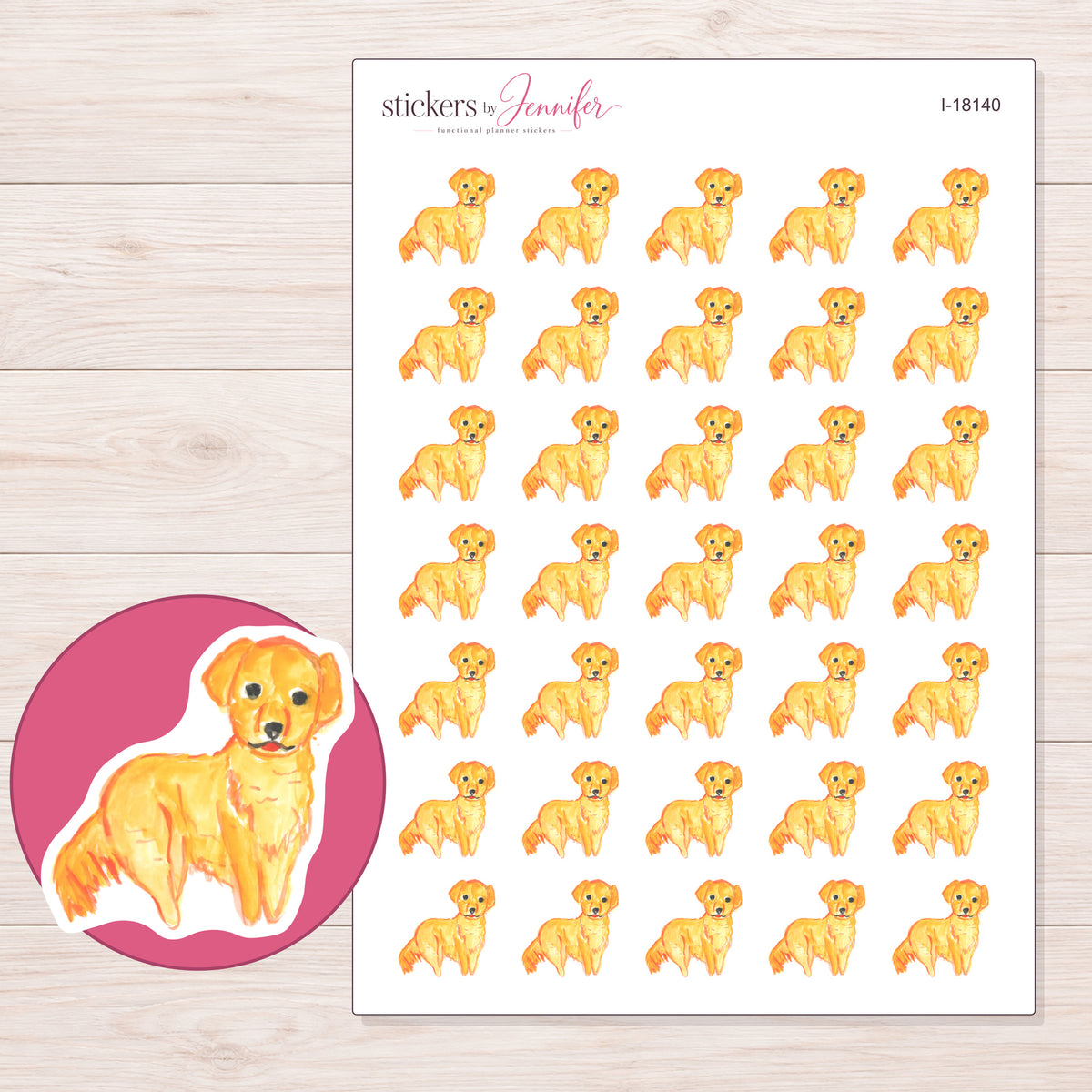 I-18140 planner sticker sheet with enlarged sticker detail