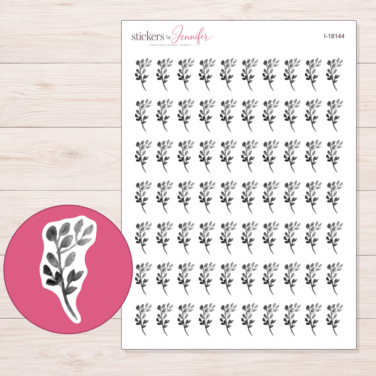 I-18144 planner sticker sheet with enlarged sticker detail