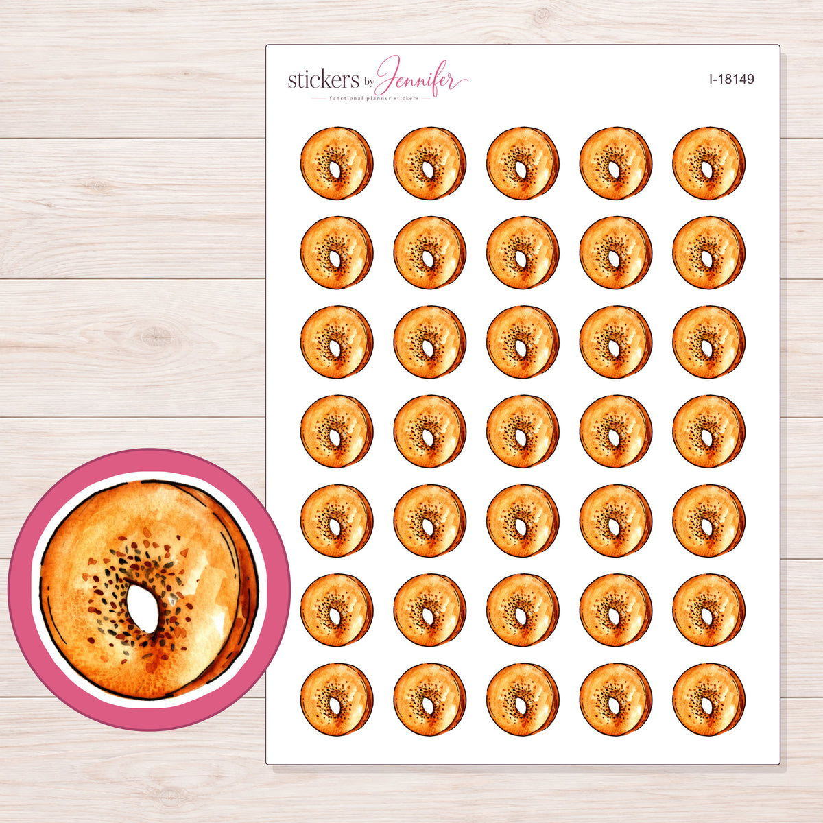 I-18149 planner sticker sheet with enlarged sticker detail
