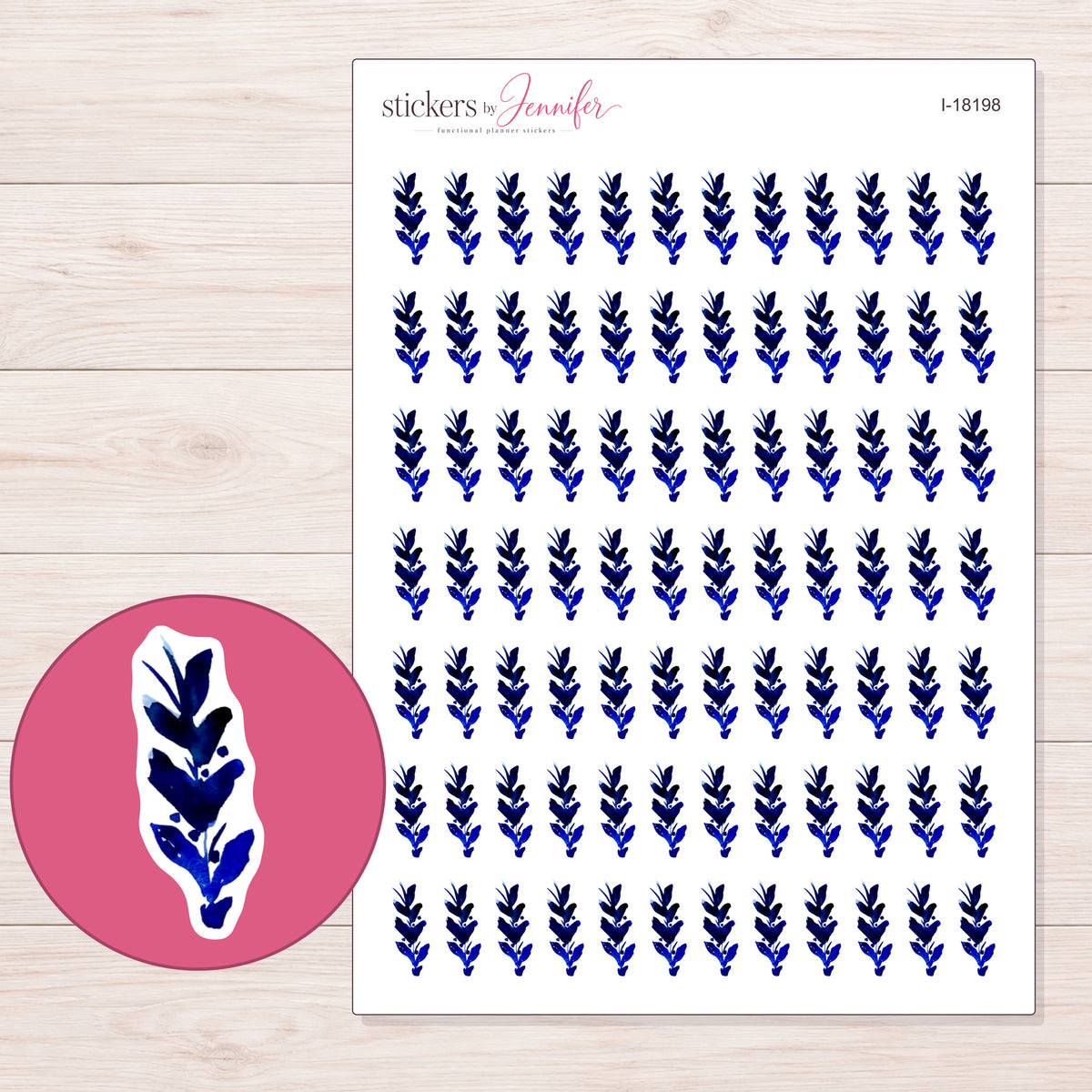 I-18198 planner sticker sheet with enlarged sticker detail