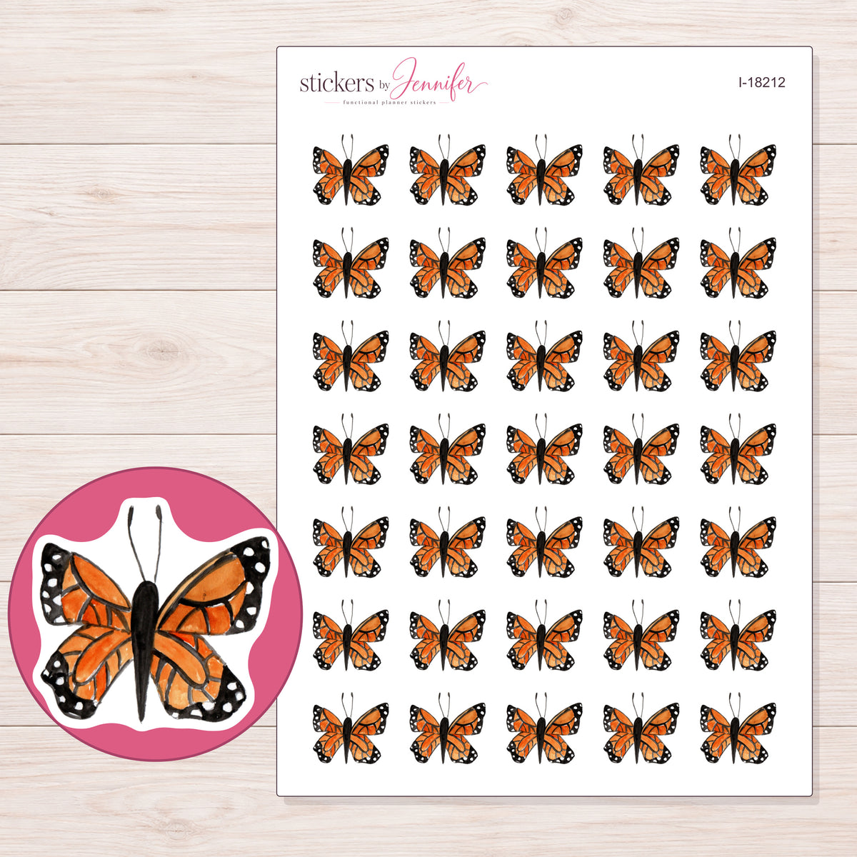 I-18212 planner sticker sheet with enlarged sticker detail