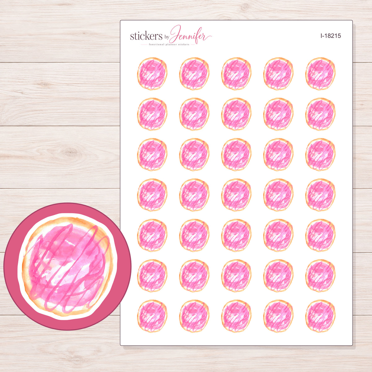 I-18215 planner sticker sheet with enlarged sticker detail
