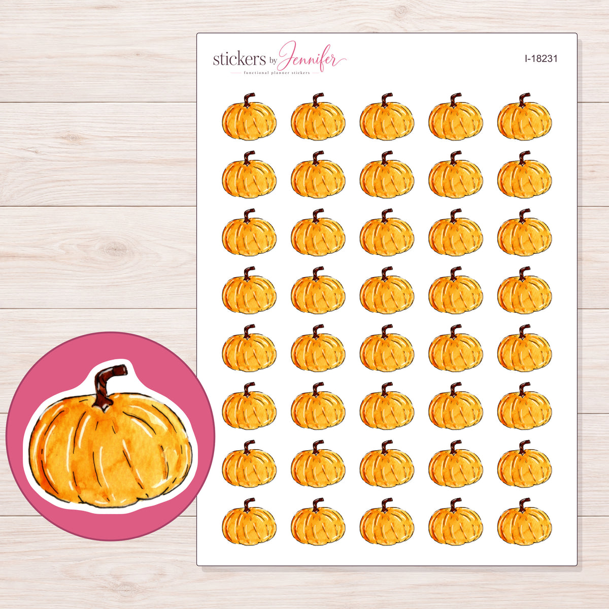 I-18231 planner sticker sheet with enlarged sticker detail