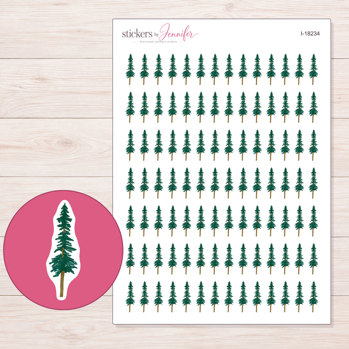 I-18234 planner sticker sheet with enlarged sticker detail
