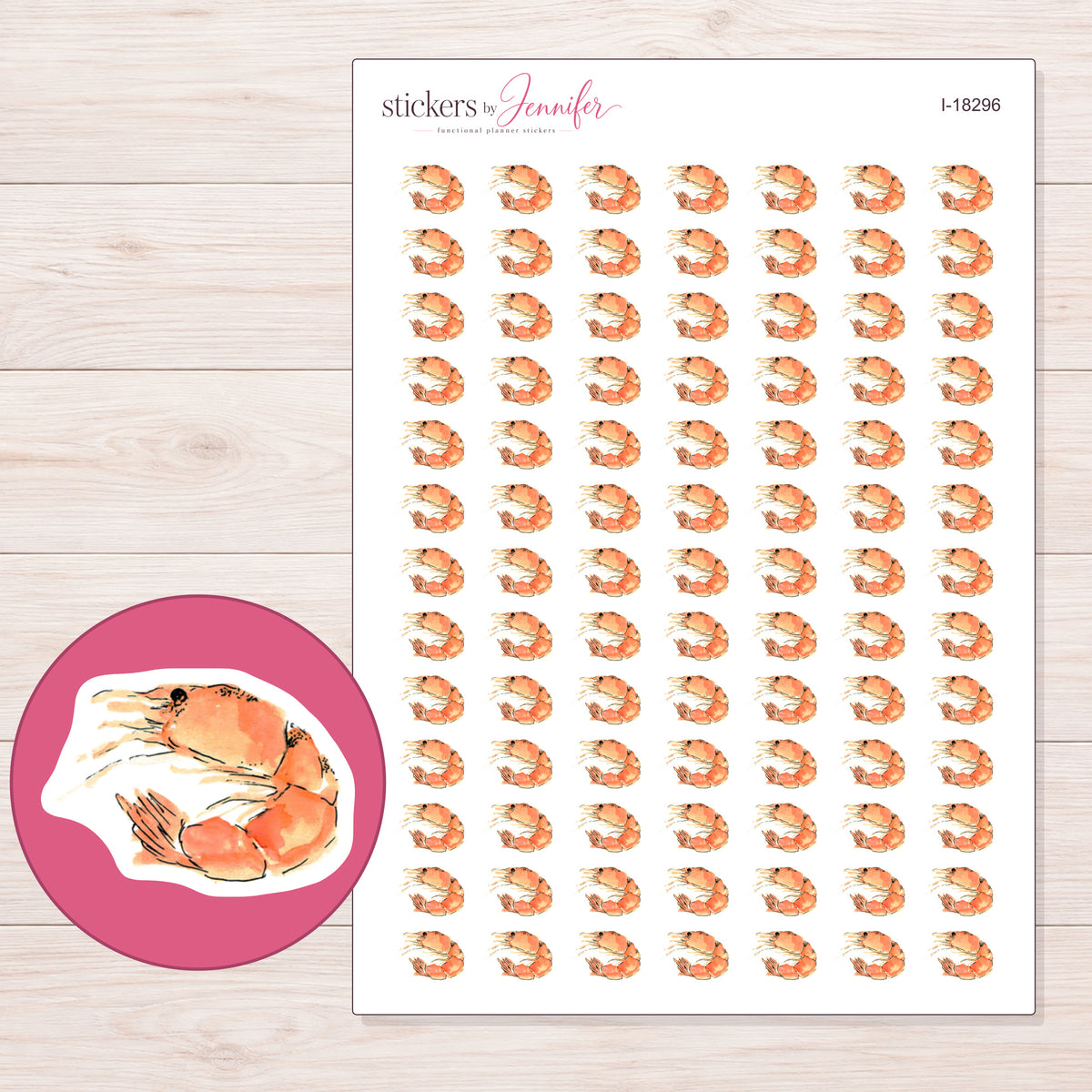 I-18296 planner sticker sheet with enlarged sticker detail