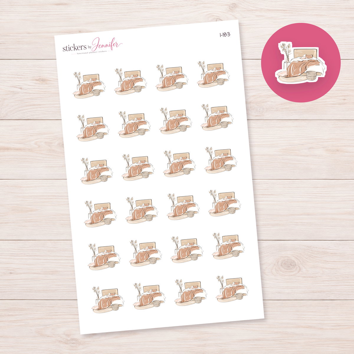 Cozy Bed Planner Stickers | I-183