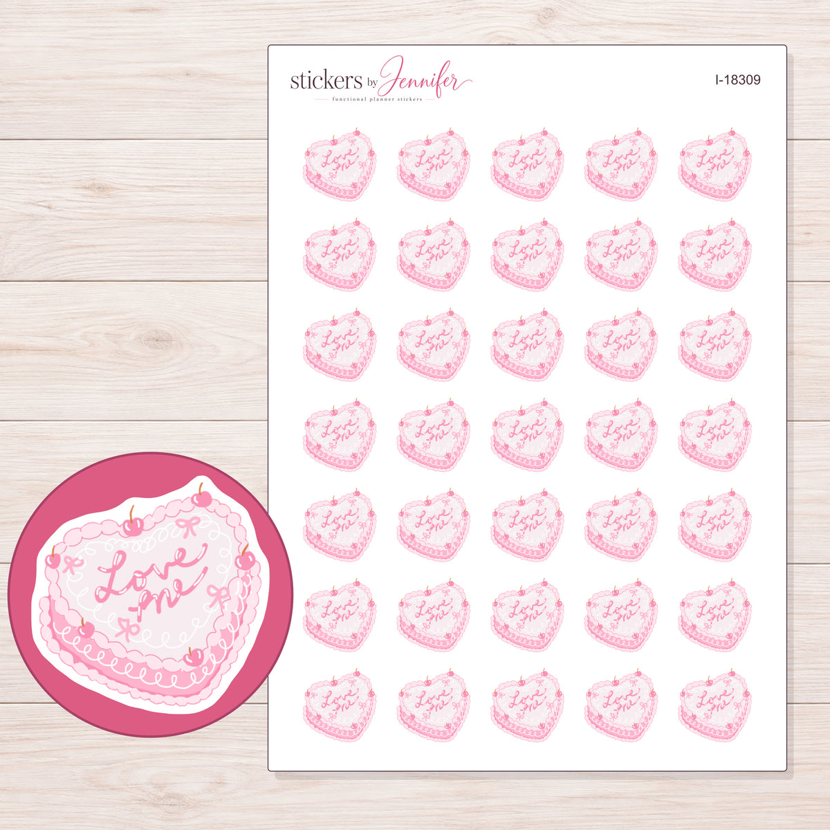 I-18309 planner sticker sheet with enlarged sticker detail