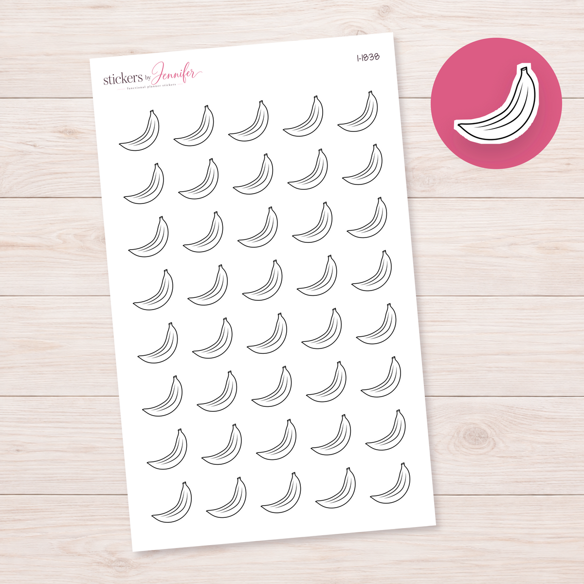 Outline Banana Planner Stickers | I-1838