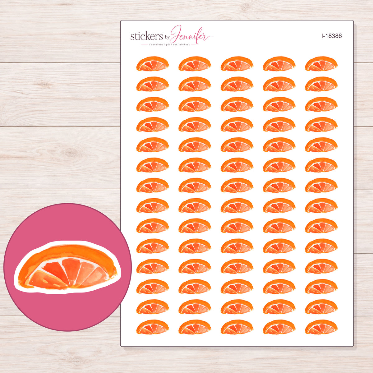 I-18386 planner sticker sheet with enlarged sticker detail