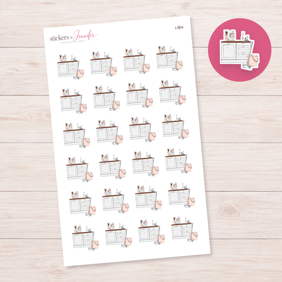 Laundry Room Planner Stickers | I-184
