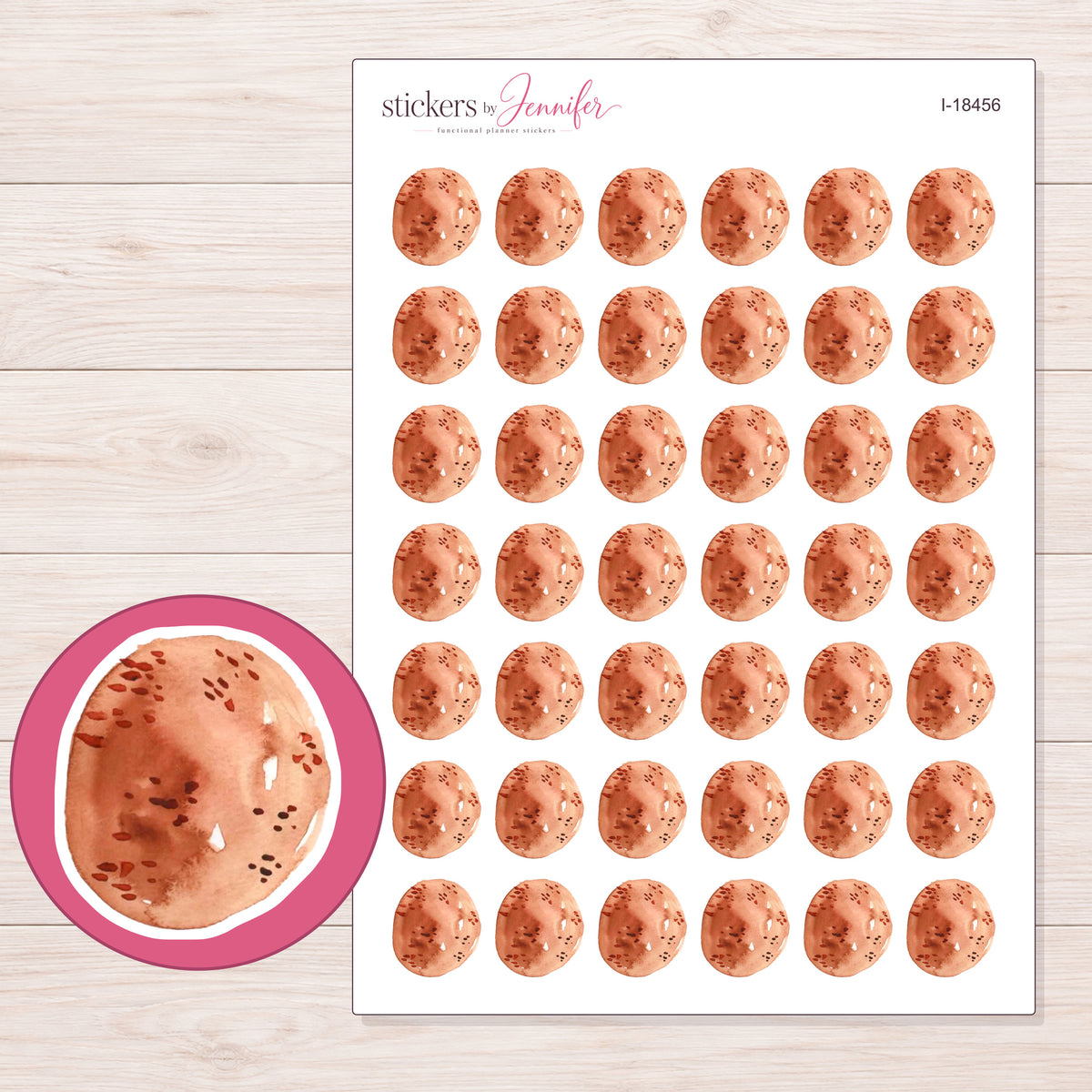 I-18456 planner sticker sheet with enlarged sticker detail