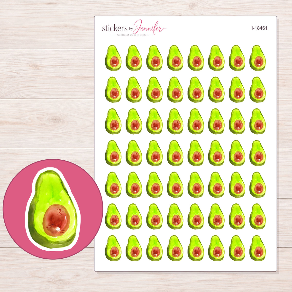 I-18461 planner sticker sheet with enlarged sticker detail