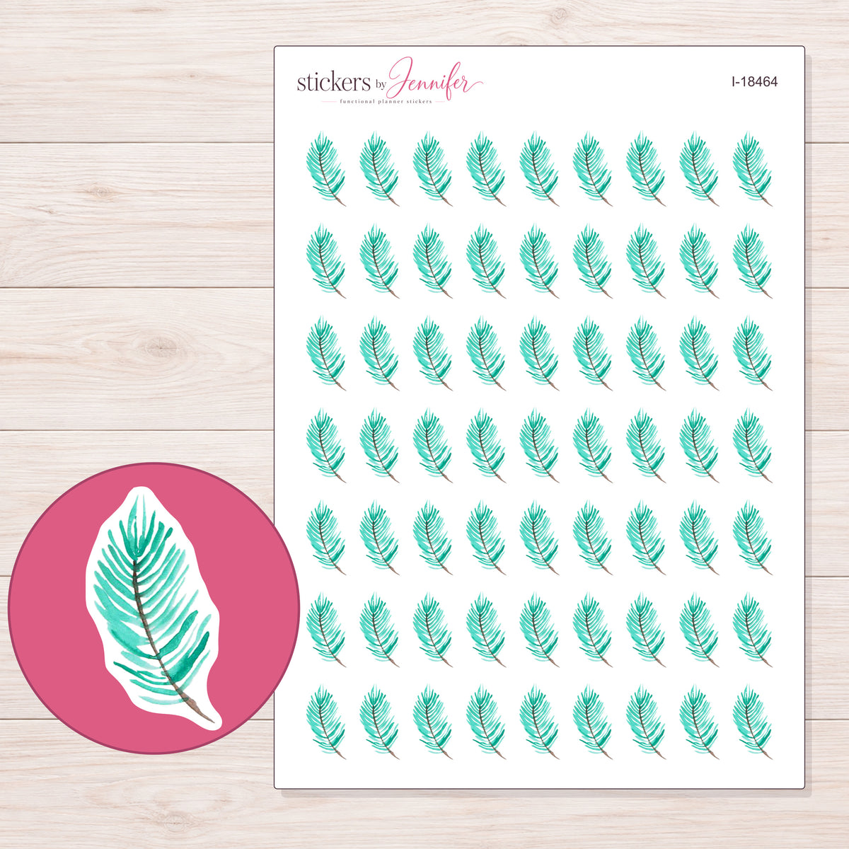I-18464 planner sticker sheet with enlarged sticker detail