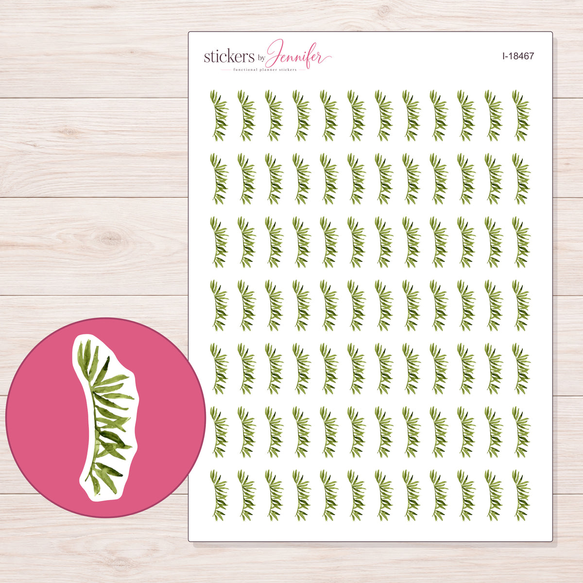 I-18467 planner sticker sheet with enlarged sticker detail