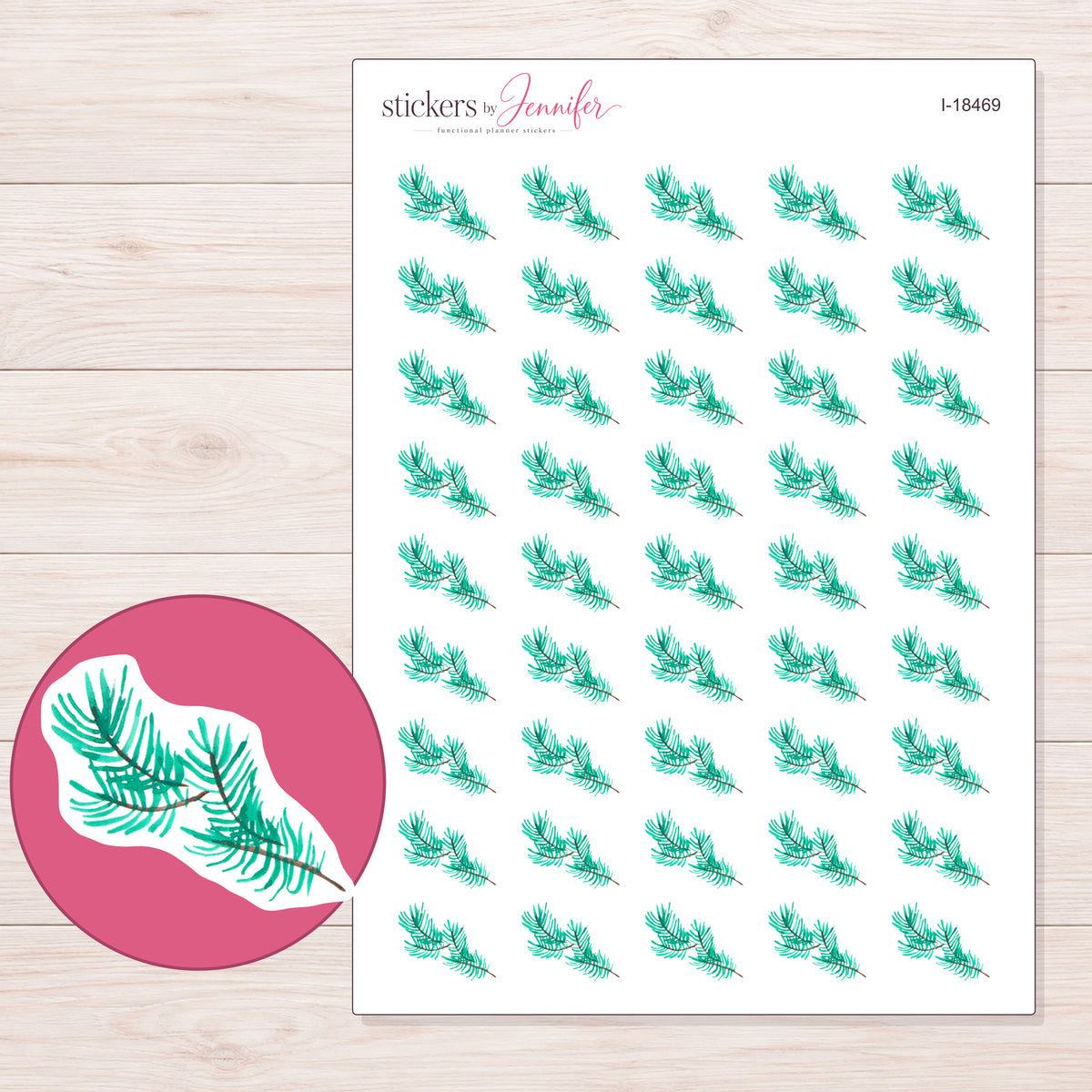 I-18469 planner sticker sheet with enlarged sticker detail