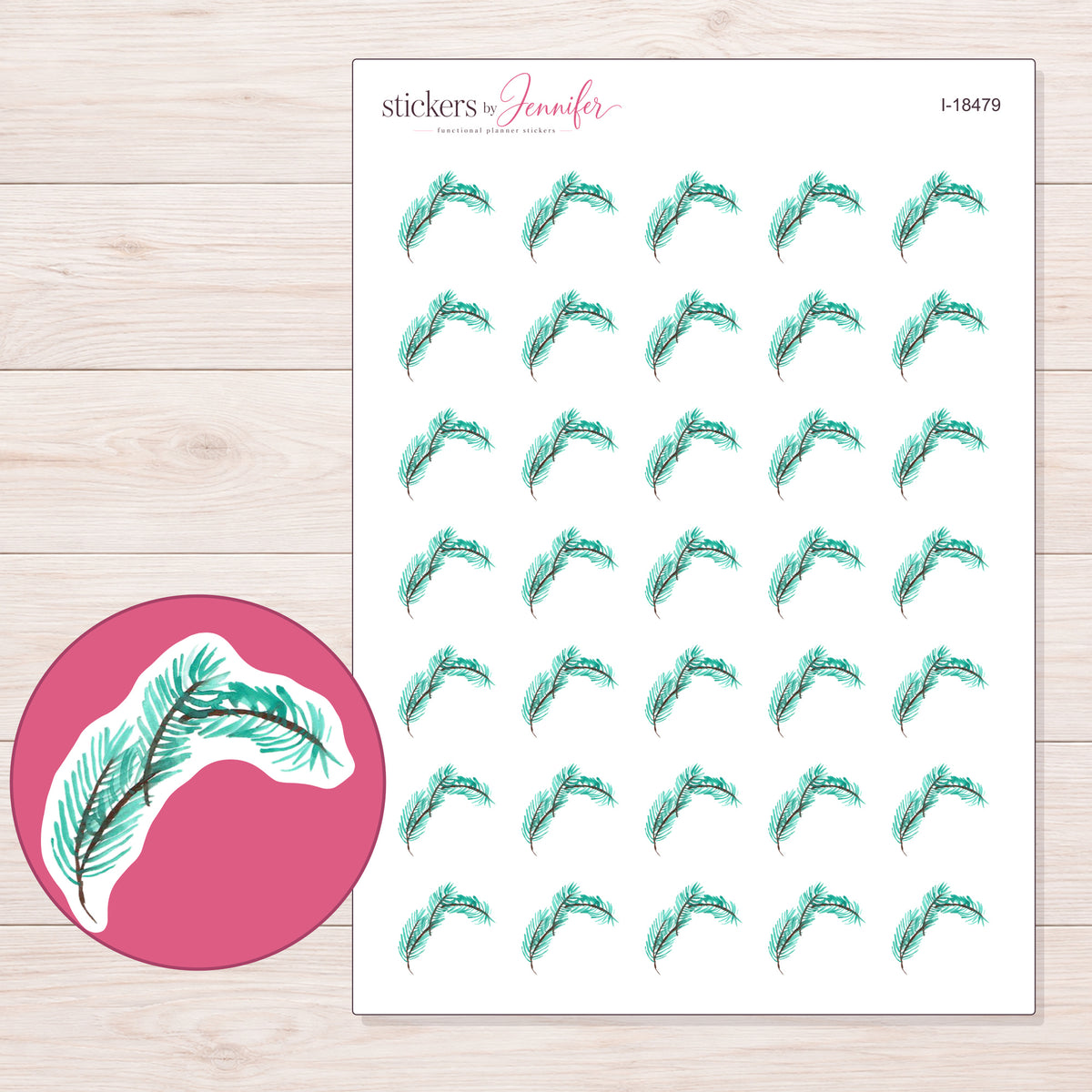 I-18479 planner sticker sheet with enlarged sticker detail