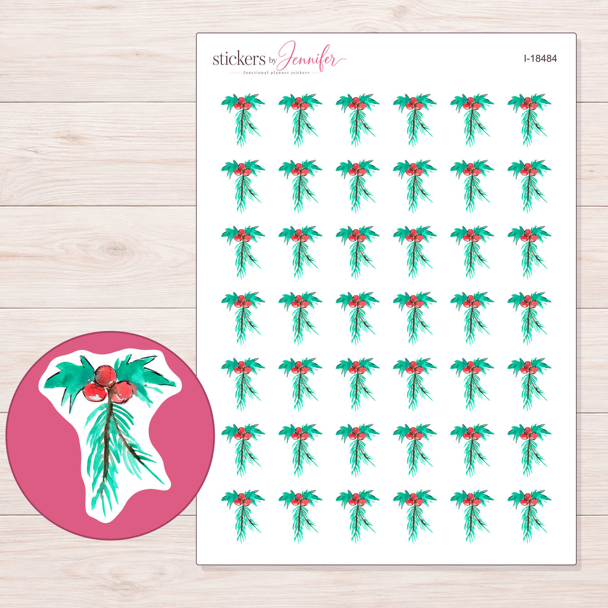 I-18484 planner sticker sheet with enlarged sticker detail
