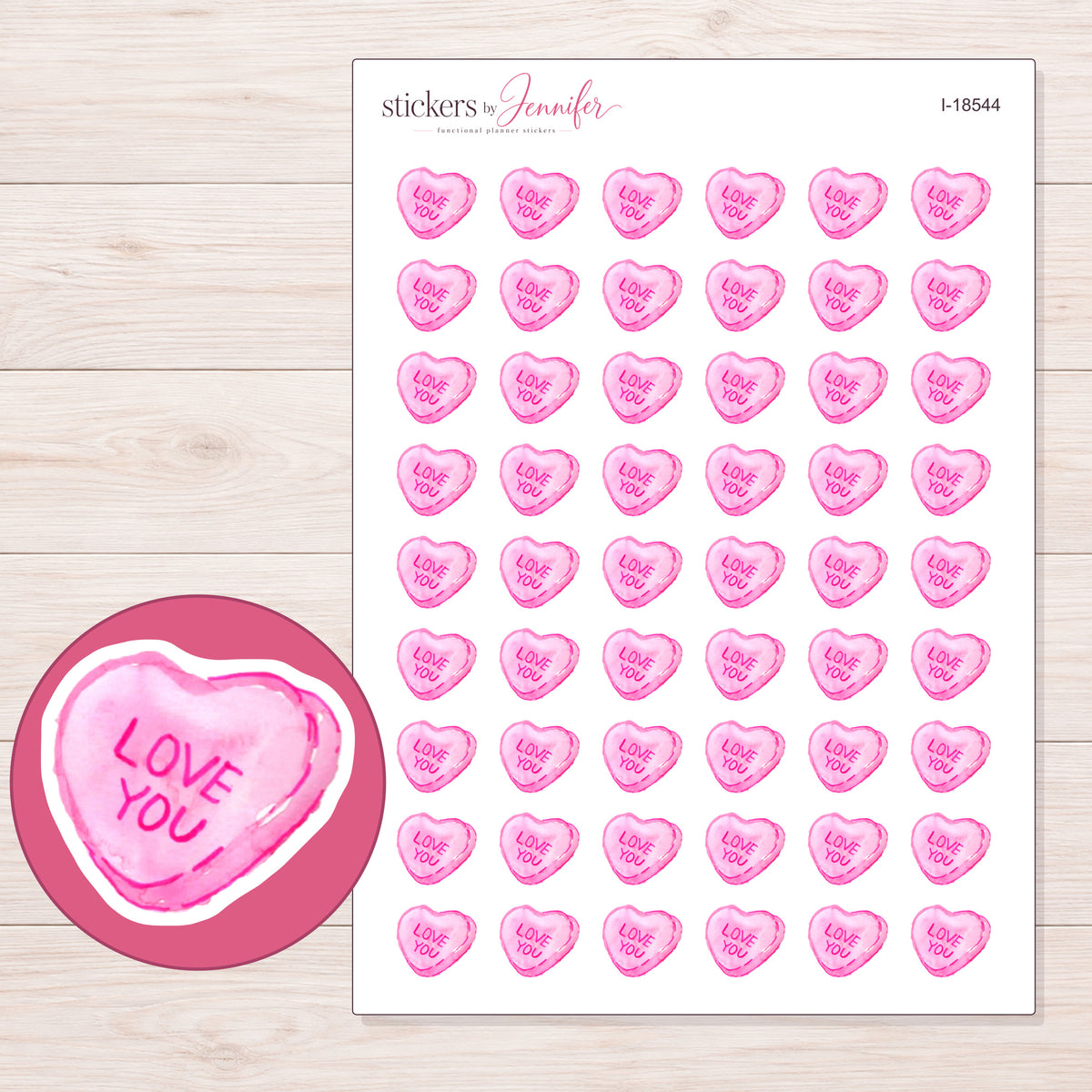 I-18544 planner sticker sheet with enlarged sticker detail