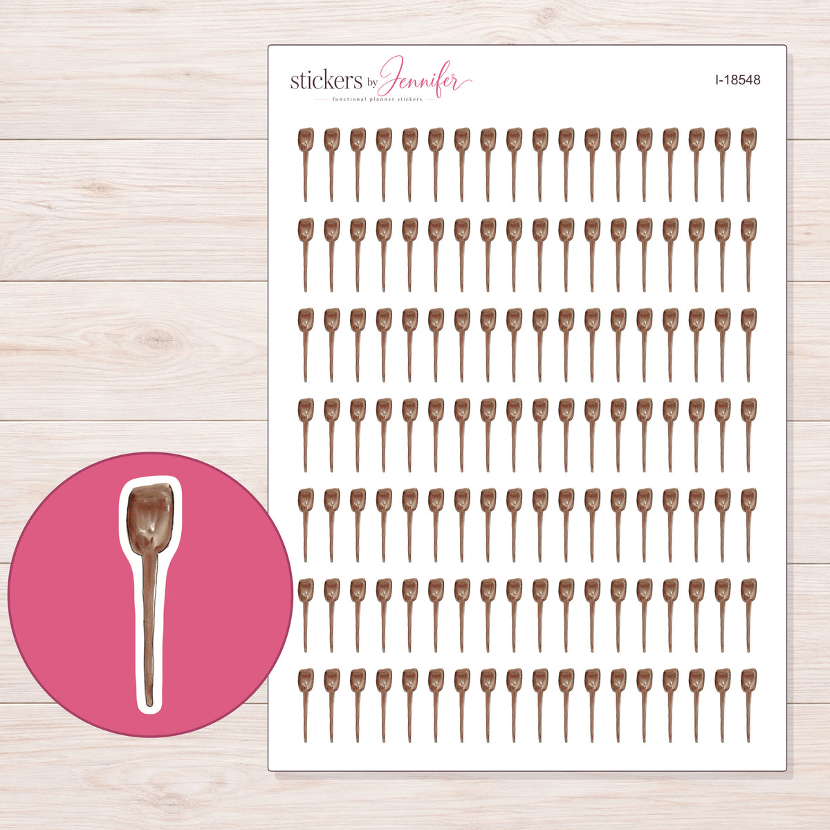 I-18548 planner sticker sheet with enlarged sticker detail