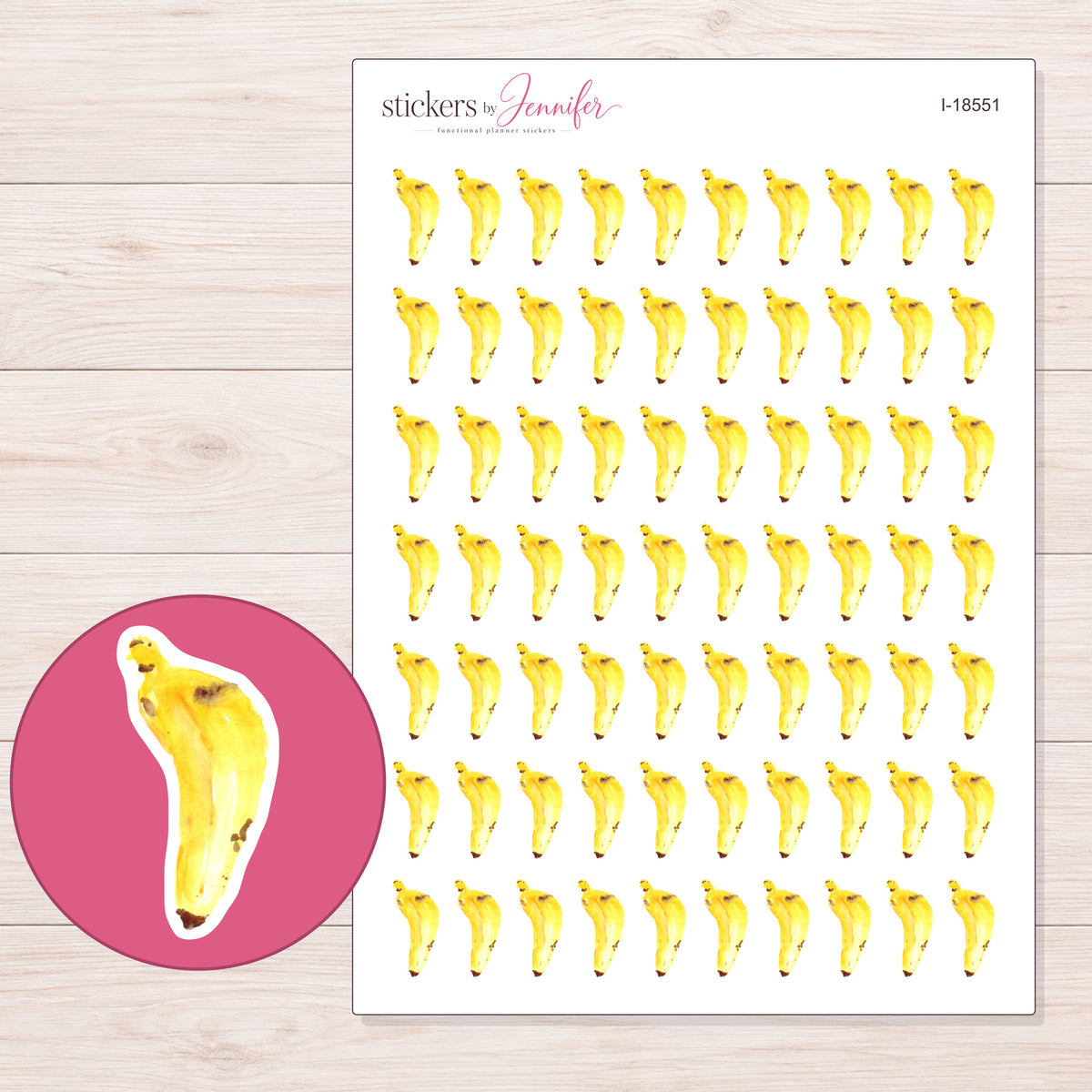 I-18551 planner sticker sheet with enlarged sticker detail