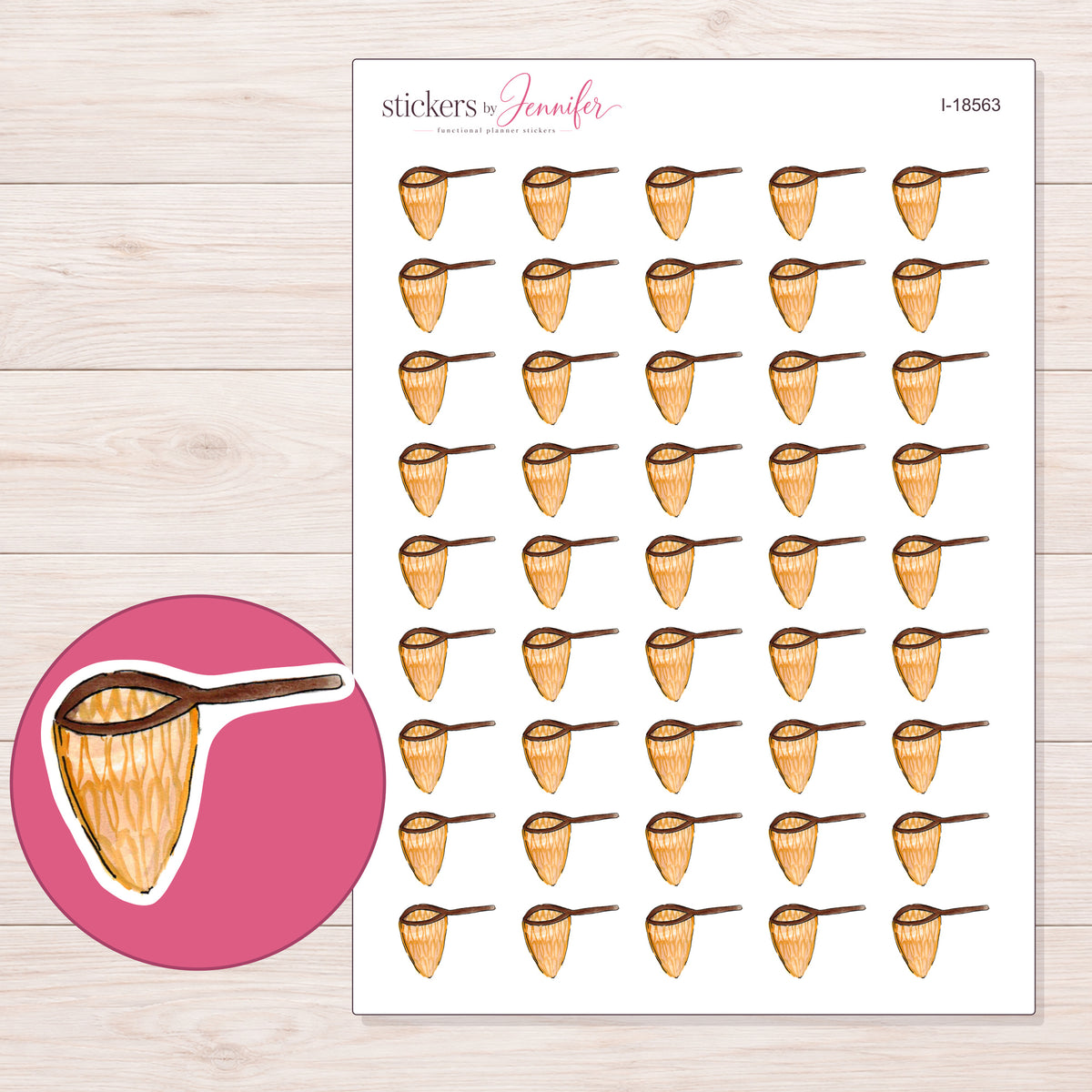 I-18563 planner sticker sheet with enlarged sticker detail