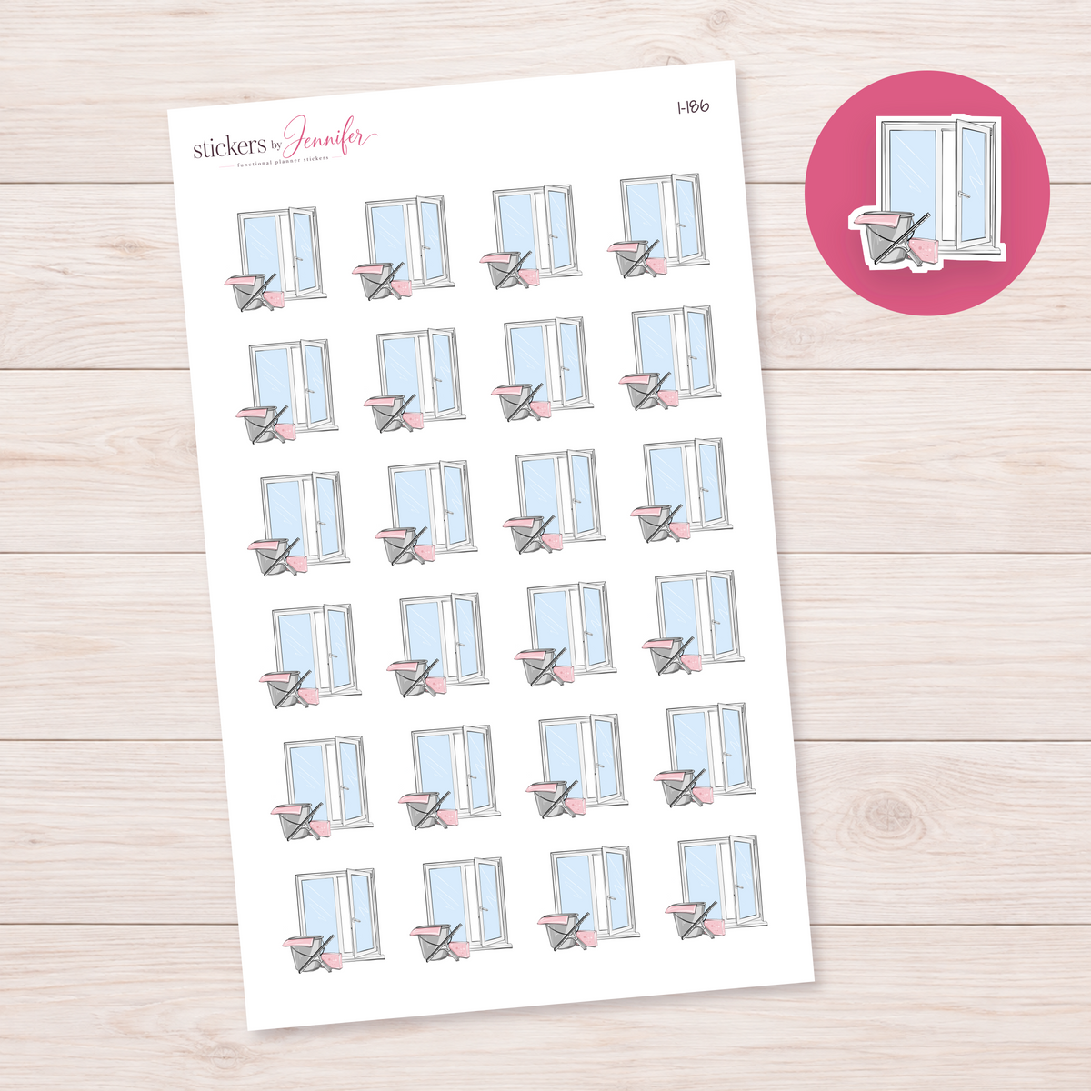 Window Cleaning Planner Stickers | I-186