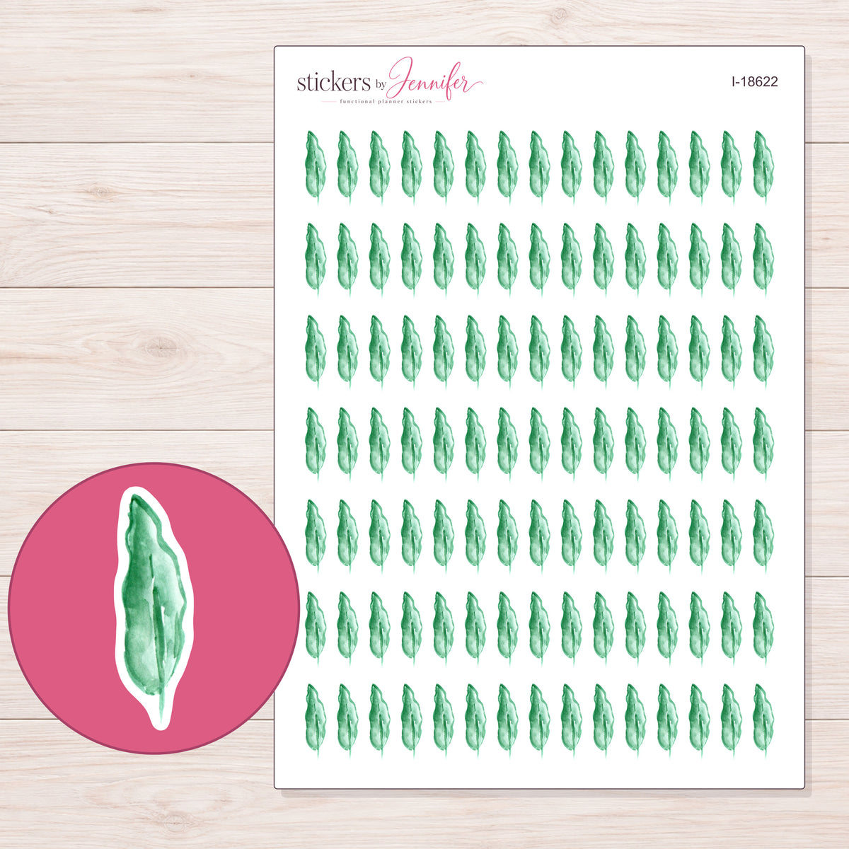 I-18622 planner sticker sheet with enlarged sticker detail